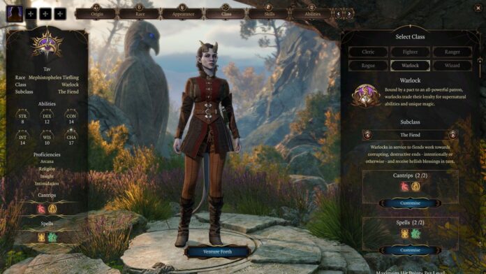 Baldurs Gate 3 character creation screen gives you endless options