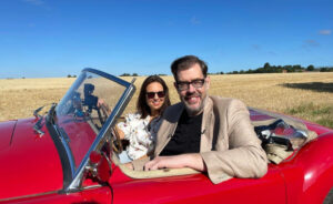 Richard Osman with his now wife Ingrid Oliver