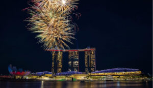 Singapore sky gardens, light show